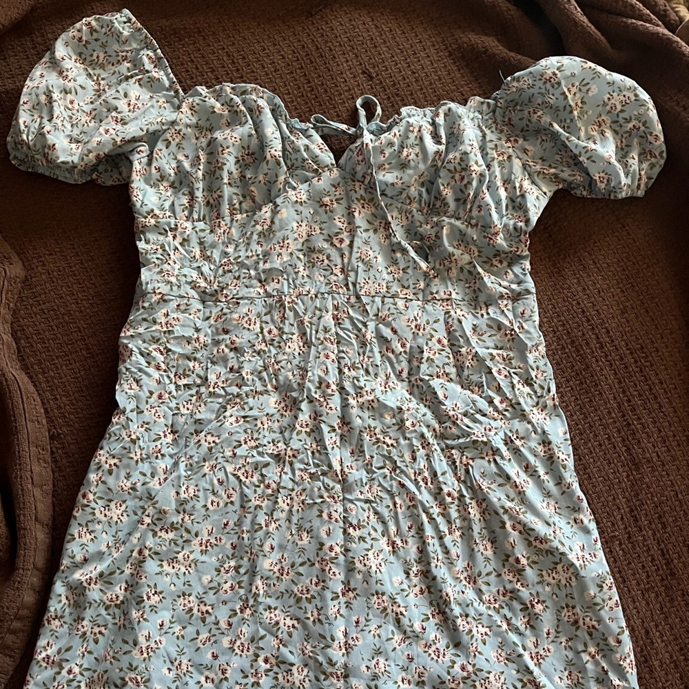 Light blue babydoll mini dress